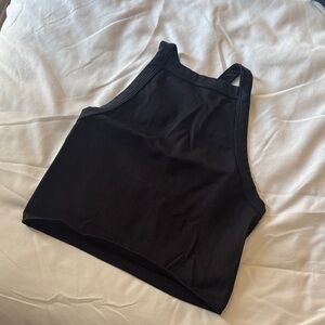 Target Black Ribbed Crop Top